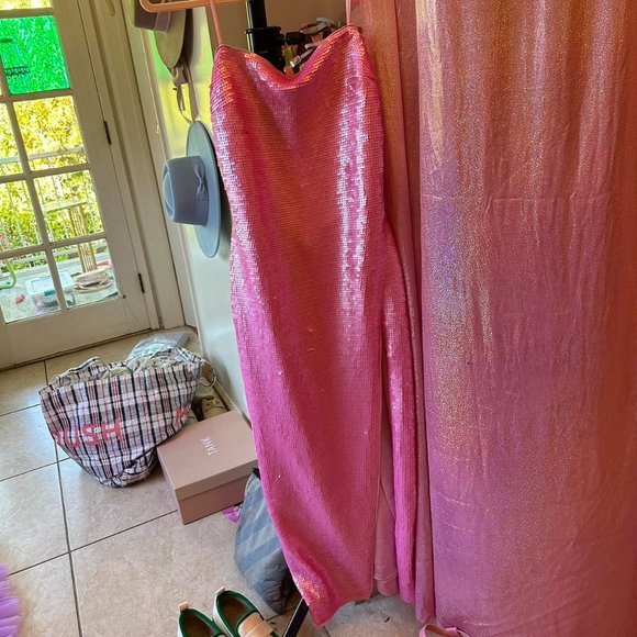 H&M studio innovation dress size small uk 8-10 pink nwt sequins pink - Picture 1 of 7